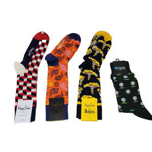 Happy Socks Mens Sock Shoe Size 8 - 12 Soft Lot Beatles Wiz Khalifa Golfing
